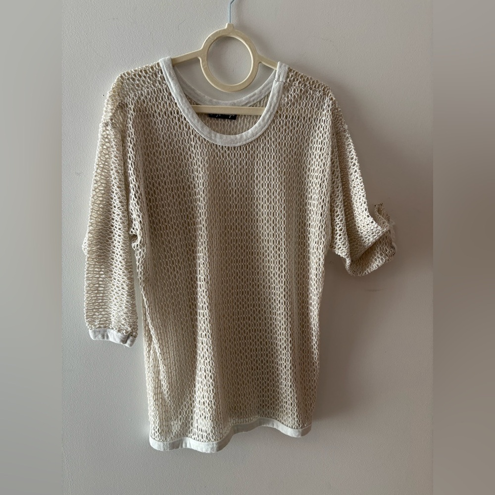 1980’s Vintage Metallic Crochet Top. Flirty Choice for Swim Coverup or Top. S/M